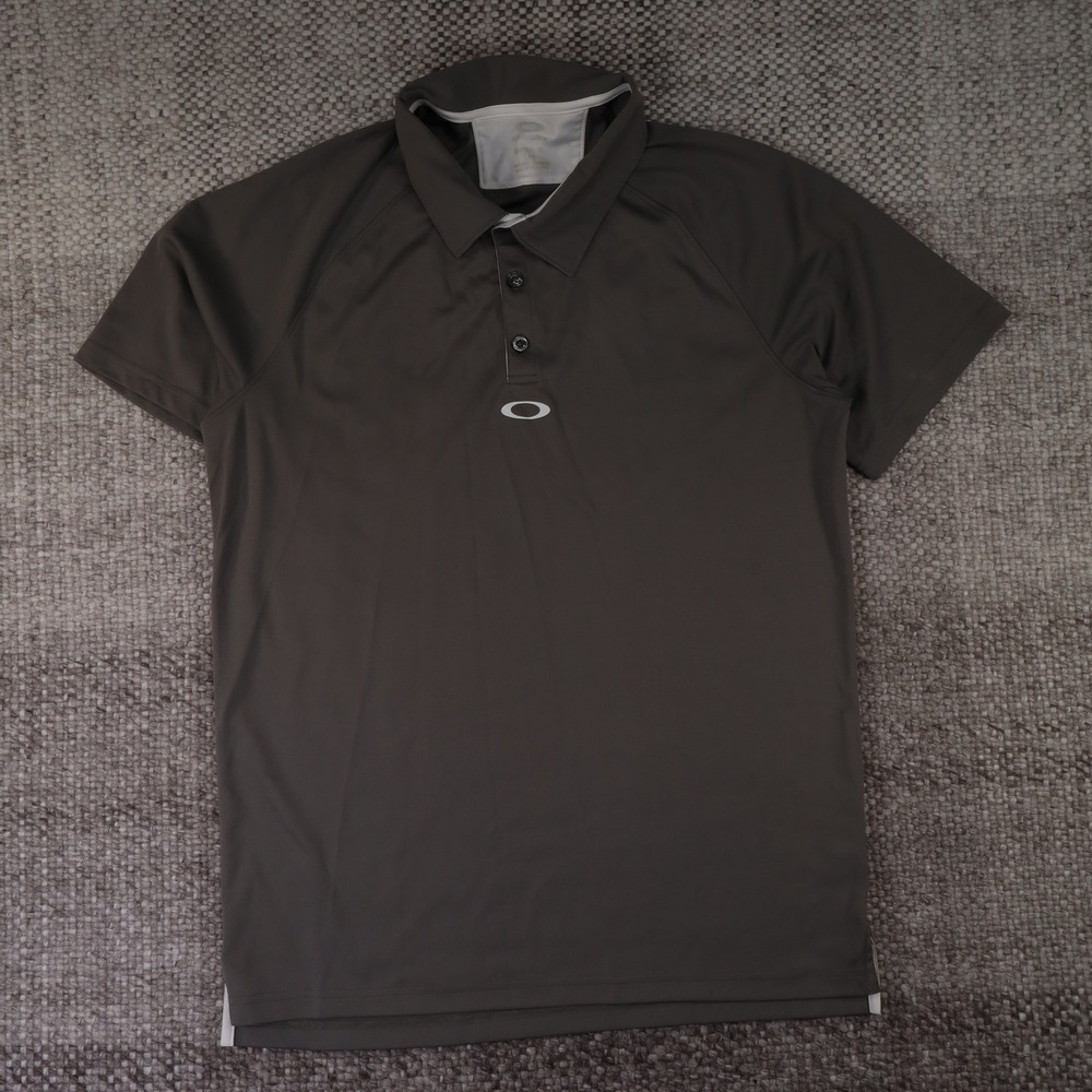 Oakley Polo Shirt Mens Large Gray Good Regular Fit Short Sleeve 432394
